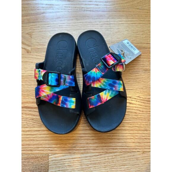 NEW Chacos Chillos Big Kids Dark Tie Dye Slide Sandals, Sz 3, Unisex (C108) - Picture 4 of 6